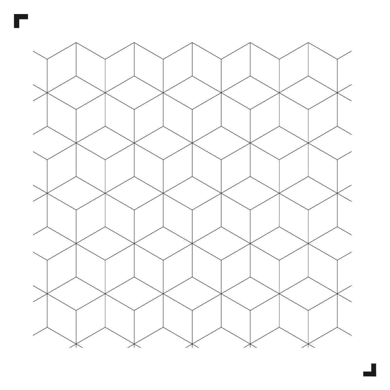 Schwarz-Weiß-Zeichnung des Big Diamond-Musters - Moduleo Moods - Luxury Vinyl Tiles - Creative flooring